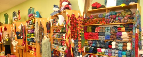 Shelves upon shelves of yarn!